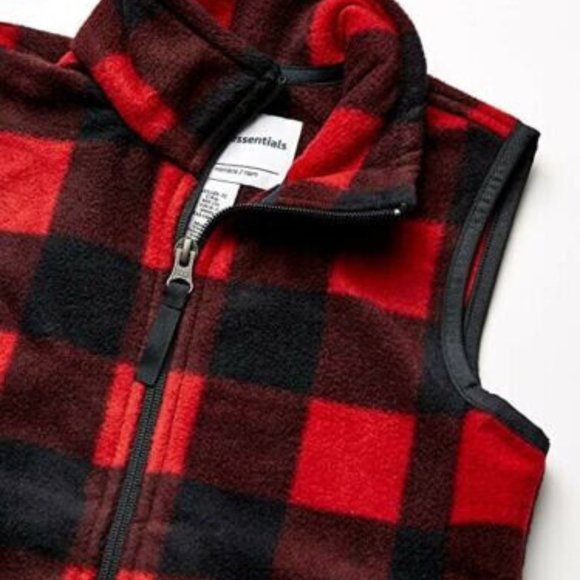 Red Buffalo Plaid Child's fleece Vest XL 12 Years Christmas Unisex Girl Boy - Picture 5 of 6